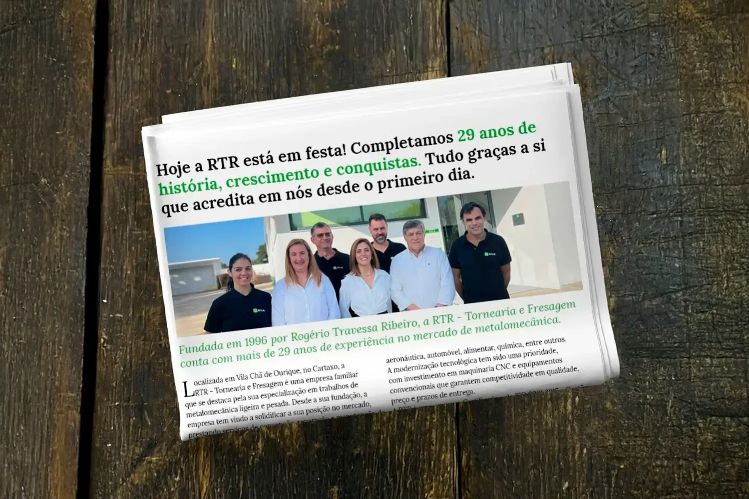 29 anos de RTR – Tornearia e Fresagem
